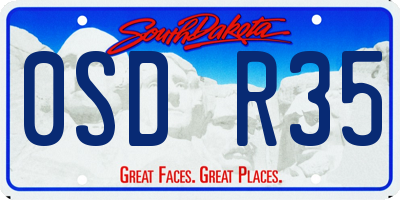 SD license plate 0SDR35