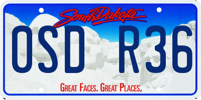 SD license plate 0SDR36