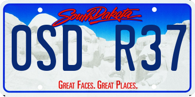 SD license plate 0SDR37