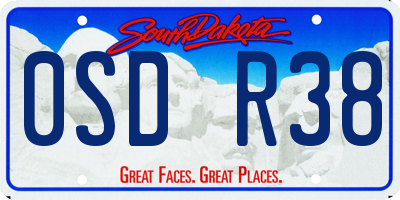 SD license plate 0SDR38