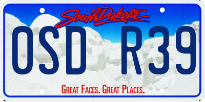 SD license plate 0SDR39