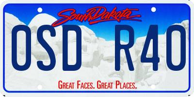 SD license plate 0SDR40
