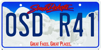 SD license plate 0SDR41