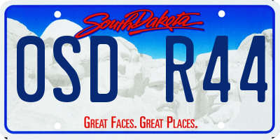 SD license plate 0SDR44