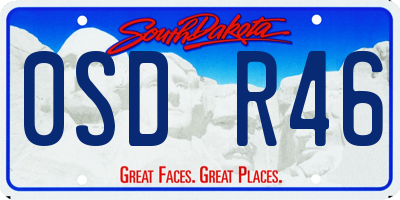 SD license plate 0SDR46