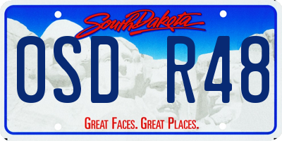 SD license plate 0SDR48