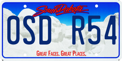 SD license plate 0SDR54