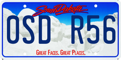 SD license plate 0SDR56