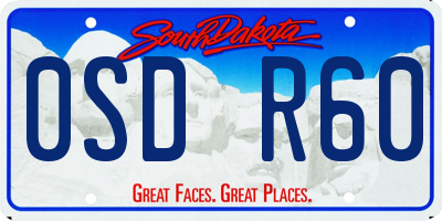SD license plate 0SDR60