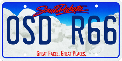 SD license plate 0SDR66