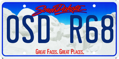 SD license plate 0SDR68