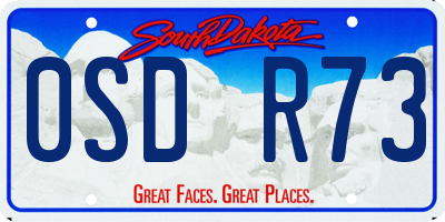 SD license plate 0SDR73