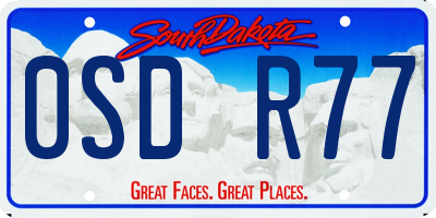 SD license plate 0SDR77