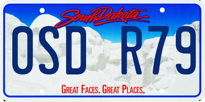 SD license plate 0SDR79