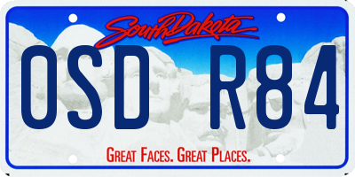 SD license plate 0SDR84