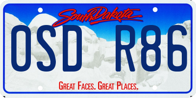 SD license plate 0SDR86