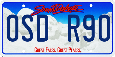 SD license plate 0SDR90