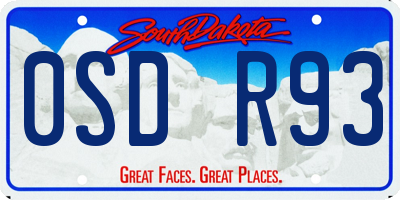 SD license plate 0SDR93
