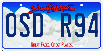 SD license plate 0SDR94