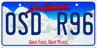 SD license plate 0SDR96