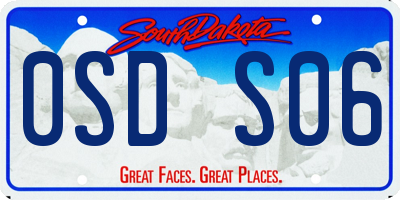 SD license plate 0SDS06