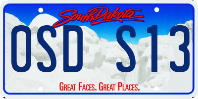 SD license plate 0SDS13