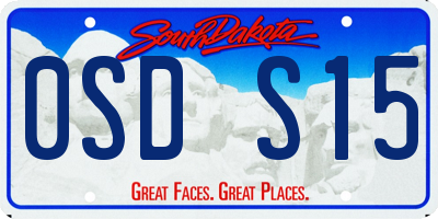 SD license plate 0SDS15