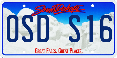 SD license plate 0SDS16