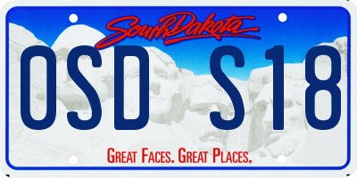SD license plate 0SDS18