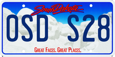 SD license plate 0SDS28
