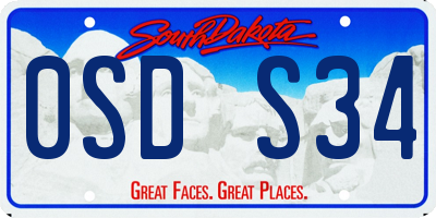 SD license plate 0SDS34