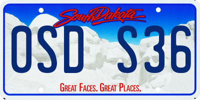 SD license plate 0SDS36