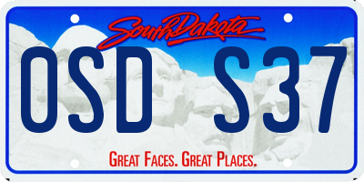 SD license plate 0SDS37