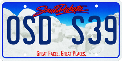 SD license plate 0SDS39