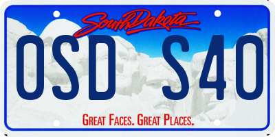 SD license plate 0SDS40