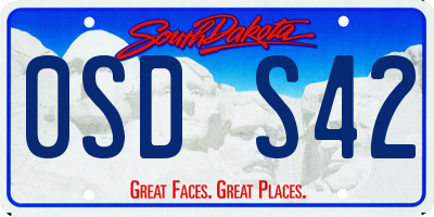SD license plate 0SDS42