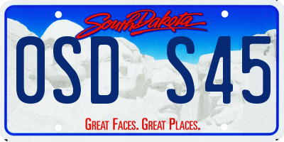 SD license plate 0SDS45