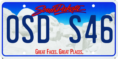 SD license plate 0SDS46