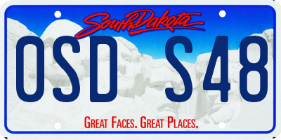SD license plate 0SDS48