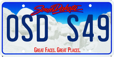 SD license plate 0SDS49