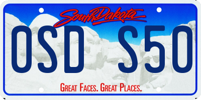 SD license plate 0SDS50