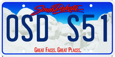 SD license plate 0SDS51