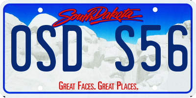 SD license plate 0SDS56