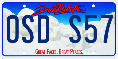 SD license plate 0SDS57