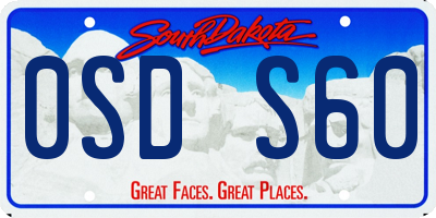 SD license plate 0SDS60