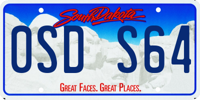 SD license plate 0SDS64