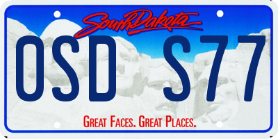 SD license plate 0SDS77