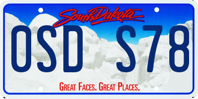 SD license plate 0SDS78