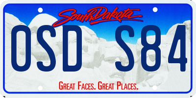 SD license plate 0SDS84