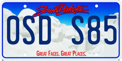 SD license plate 0SDS85